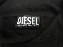 ◆ 美品 21AW 定価27500円 ディーゼル DIESEL S-BALIRIB-SS ５分袖 スウェット パーカー メンズ Mサイズ 黒 ブラック_画像7