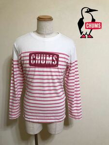 CHUMS チャムス ボートロゴ ボーダー Tシャツ トップス カットソー 長袖 サイズM ロンT アウトドア