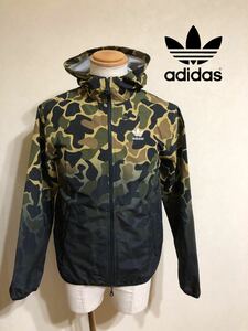 【良品】 adidas originals アディダス オリジナルス CAMO WB カモフラ ウインドブレーカー ジップパーカー ジャケット サイズS 長袖 