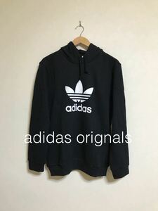 【新品】 adidas orignals TREFOIL HOODIE アディダス オリジナルス トレフォイル フーディ スウェット パーカ プルオーバ サイズM 黒 長袖