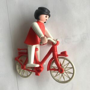 ■昭和レトロ プレイモービル　自転車　フィギュア 人形おもちゃ　playmobile当時物2a■検おまけ食玩消しゴム昔古い玩具超合金LEGO 