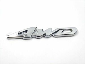 4WD リア エンブレム 金属 メタル シルバー