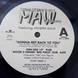 E2-133＜12inch/US盤＞MAW & Company Featuring Xaviera Gold / Gonna Get Back To Youの画像3