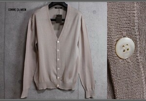 Новая Kom Samen Italy Sui Pima хлопок 14 калибра Tenjiki Kind Cardigan M BEIGE/PROCE 17 000 YEN/COMME CA MEN