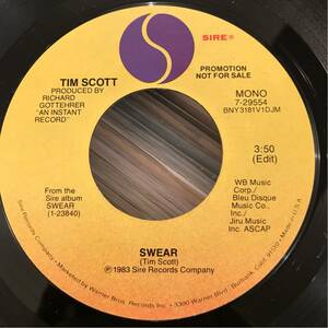 TIM SCOTT US Press Promo 7inch SWEAR (The Rockats)