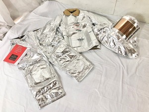 【米軍放出品】☆未使用品 アメリカ軍消防服3点セット VERIDIAN/GLOBE ヘルメット/ジャケット/ズボン 防火服 (140)☆BJ13LK-3