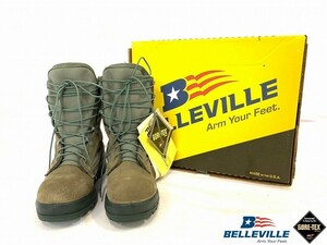 【米軍放出品】☆新品 Gortexコンバットブーツ Belleville FAFTW US-7.5RF 24.5cm 安全靴 セージグリーン レディース サバゲー(80)☆CJ30A