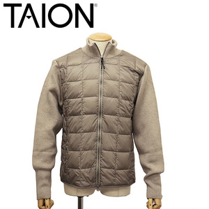 TAION (タイオン) 102AWZSN HI NECK KNIT+DOWN JACKET BACK STYLE KNIT ベーシック ハイネックWジップ ダウン＋ニット ジャケット TA014 KH