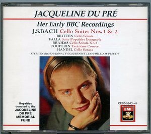 JACQUELINE DU PRE ジャクリーヌ・デュ・プレ 未発表レコーディング集 帯付き 2枚組 CD J.Sバッハ 無伴奏チェロ組曲 第1番＆第2番他 BBC