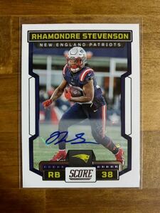 Rhamondre Stevenson Panini Score Football 2023 Base Autograph 直筆サイン ラモンドレスティーブンソン ペイトリオッツ Patriots NFL