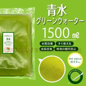 簡単便利【青水　グリーンウォーター　1500ml】メダカ　めだか　金魚　熱帯魚　ミジンコ　ゾウリムシ　PSB　針子にどうぞ　スポイト付き