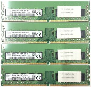 [4GB×4 sheets set ]SKhynix PC4-2133P-ED1-11 1R×8 ECC Unbuffered used memory desk top DDR4 prompt decision operation guarantee [ free shipping ]