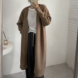 ニットカーディガン レディース 肉厚カーディガン 秋冬 ロングカーディガン