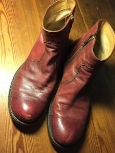 SALE！《DRIES VAN NOTEN》ドリスヴァンノッテンleather バーガンディ zip−up boots【42】ジップ Burgundy レザー old マルジェラ ブーツ