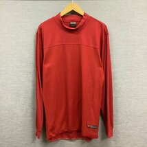 J155 NIKE 長袖 カットソー XL レッド ハイネック GOLF ゴルフ ウェア ロンT インナーシャツ スポーツ トレーニング ジム ナイキ_画像1