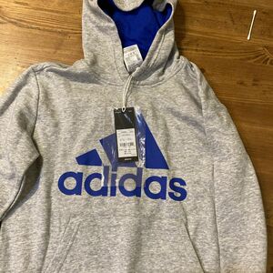 新品　アディダス 160cm パーカー　上着　キッズ　ジュニア　ネイビー　スウェットパーカー adidas 