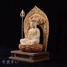 仏教美術 地蔵菩薩像 木彫り 精密彫刻 仏師で仕上げ品 地蔵菩薩像 高さ26cm_画像2