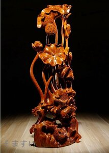特価！花梨木彫刻工芸品毎年彫刻される置物の高さ22 cm