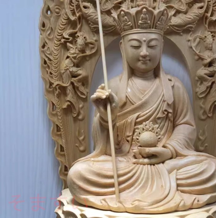 地蔵菩薩座像 開運風水 鎮宅辟邪 木彫仏像 彫刻工芸品 家庭用仏壇供養 檜木 高約20cm 地蔵菩薩座像 開運風水 鎮宅辟邪 木彫仏像 彫刻工芸品 家庭用仏壇供養 檜木 高約20cm