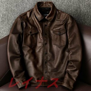 秋冬新品 羊革 カーコート 革ジャン ホースハイド 本革 ライダースジャケット メンズファッション コート ロング S～4XL