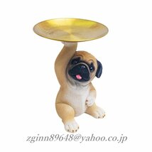 パグ テーブルトレイ 小物置き 玄関やリビングに　かわいい 犬 オブジェ 置物 雑貨 ドッグ アニマル 動物 アクセ収納 鍵置き 時計_画像5