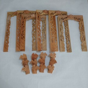 AKB 3 木彫り 木彫 仏教美術 彫 伝統工芸 仏教美術 木製 彫刻 まとめて 装飾 仏壇仏具 木製飾 飾り 木工細工 祭壇の一部 