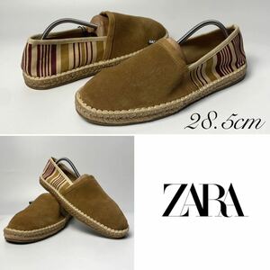 新品 ZARA 本革 スリッポン 28.5cm 44 SUEDE BEIGE メンズ ザラ スニーカー シューズ ローカット