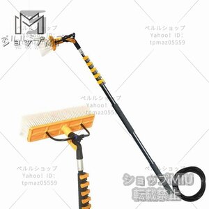 新入荷☆高所掃除ブラシ 外壁掃除 給水伸縮ブラシ 40Cmブラシヘッド 窓ガラス 業務用 超ロングポール 取り外しが簡単 (1.62m-3.6m)