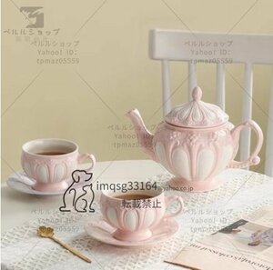 teapot tea cup saucer ro here manner Western-style tableware tea utensils 2 customer set spoon attaching interior present pink 