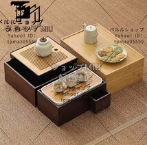 人気新品 貯水式・茶盤 方形茶皿竹製の茶盆/カンフー茶具/多機能収納箱/茶器防塵箱 家庭用_画像2