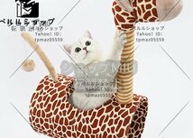 運動不足 サイザル 木製 キャットタワー キャットツリー キャットランド 据え置き 木登りタワー 猫タワー 爪とぎ ネコ タワー ジラフ型_画像5