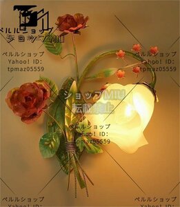 ★可愛いアンティーク調・１灯薔薇シャンデリア左　壁　ブラケットライト