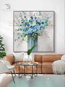 Art hand Auction Pure hand-painted painting, flower, living room hanging, entrance decoration, hallway mural, Painting, Oil painting, Nature, Landscape painting