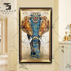 Art hand Auction Pintura al óleo de elefante, obra de arte lujosa, decoración de pintura, sala de estar, pintura decorativa, Mural de entrada colgante, obra de arte, cuadro, otros