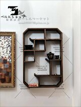 日式 茶碗ラック 茶器展示棚 ソリッド・ウッド 茶道 置物台 材質 桐の木 モダン 茶具収納棚 壁掛け_画像1