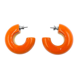  Hermes accessory HERMES horn Rucker x metal horn earrings orange x yellow 02094