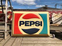 【店舗引き取り限定】大型 133x92㎝ ヴィンテージ USA ペプシ ライトサイン 看板 PEPSI ガレージ ダイナー ストアディスプレイ アメリカン_画像1