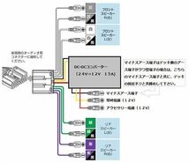 【送料無料】新品24V車用 18ピントラックオーディオ簡単取付キット １５Aデコデコ取付済 トラックやダンプなどにDC-DCコンバーター_画像3