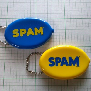 スパム　ラバー　コインケース　ペア　青色　黄色　キーケース　キーホルダー　キーリング　spam
