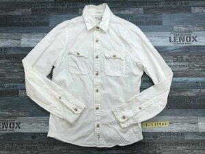 Abercrombie & Fitch アバクロ メンズ ダブルポケット やや厚手 長袖シャツ M 白