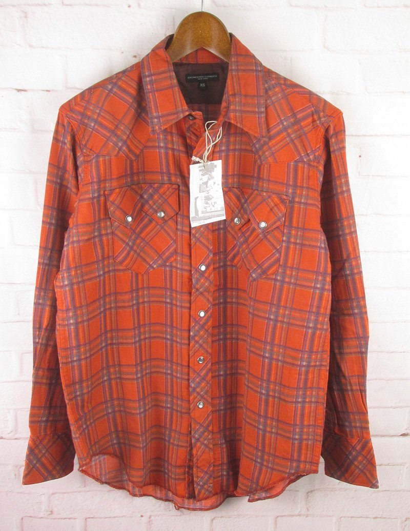 ★美品 エンジニアードガーメンツ 長袖シャツ チェック USA製 綿 大きめM ☆美品 エンジニアードガーメンツ 長袖シャツ チェック USA製 綿