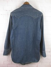 LAS7953 LEVI'S リーバイス 61504-53 ショートホーン 復刻 デニム ウエスタンシャツ 日本製 2000年 36_画像2