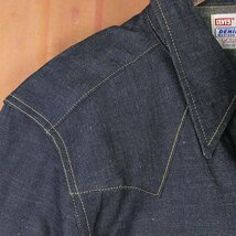 LAS7916 Levi's リーバイス デニム ウエスタンシャツ ショートホーン 復刻 日本製 2000年製 36 未使用_画像6