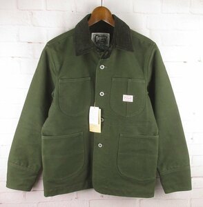 LAJ22225 TROPHY CLOTHING トロフィークロージング OILED DUCK COVERALL オイルドダック カバーオール TR17AW-505 36/S 美品 オリーブ