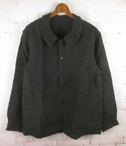 MAJ22427 FOREMOST GARMENTS フォアモスト ガーメンツ ブラックリネン フレンチワークジャケット 未使用 ブラック