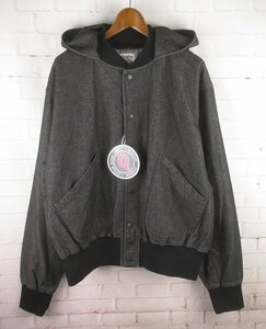 LAJ22456 Quigley キグリー DENIM HOOD VARSITY JACKET デニム フーディー バーシティジャケット 22S-QGY5001-UA L 未使用 ブラック