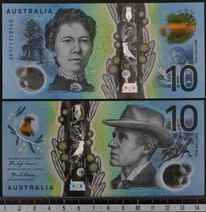 外国紙幣 オーストラリア 2017年 未使用 10ドル ポリマー