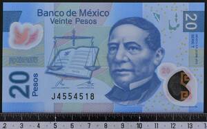 外国紙幣 メキシコ 2012年 未使用 20ペソ　ポリマー