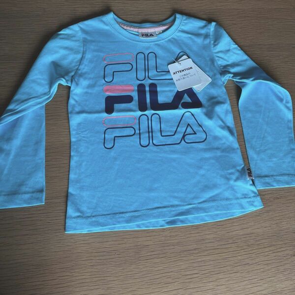 ［未使用品］110cm 長袖Tシャツ　水色　空色　【FILA】フィラ　キッズ　子ども服　100 フォロワー様100円引き