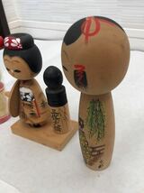 こけし 昭和レトロ 民芸品 3点セット　内1点はつまようじ入れ_画像3